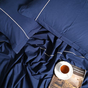 Sapphire – 300 TC Percale Embroidered Bed Sheet Set