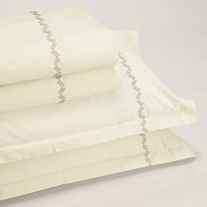Regal Embroidered 300 TC Luxury Cotton Sheets - Premium Embroidered Bedding Set for Comfort & Style