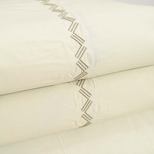 Regal Embroidered 300 TC Luxury Cotton Sheets - Premium Embroidered Bedding Set for Comfort & Style