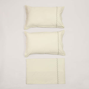 Regal Embroidered 300 TC Luxury Cotton Sheets - Premium Embroidered Bedding Set for Comfort & Style