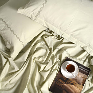 Regal Embroidered 300 TC Luxury Cotton Sheets - Premium Embroidered Bedding Set for Comfort & Style