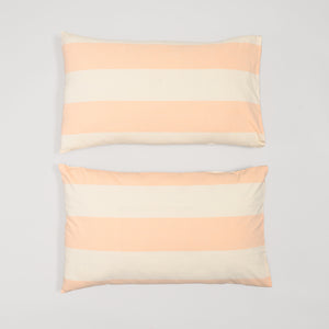 Bold Stripe Apricot Pillowcase, Set of 2