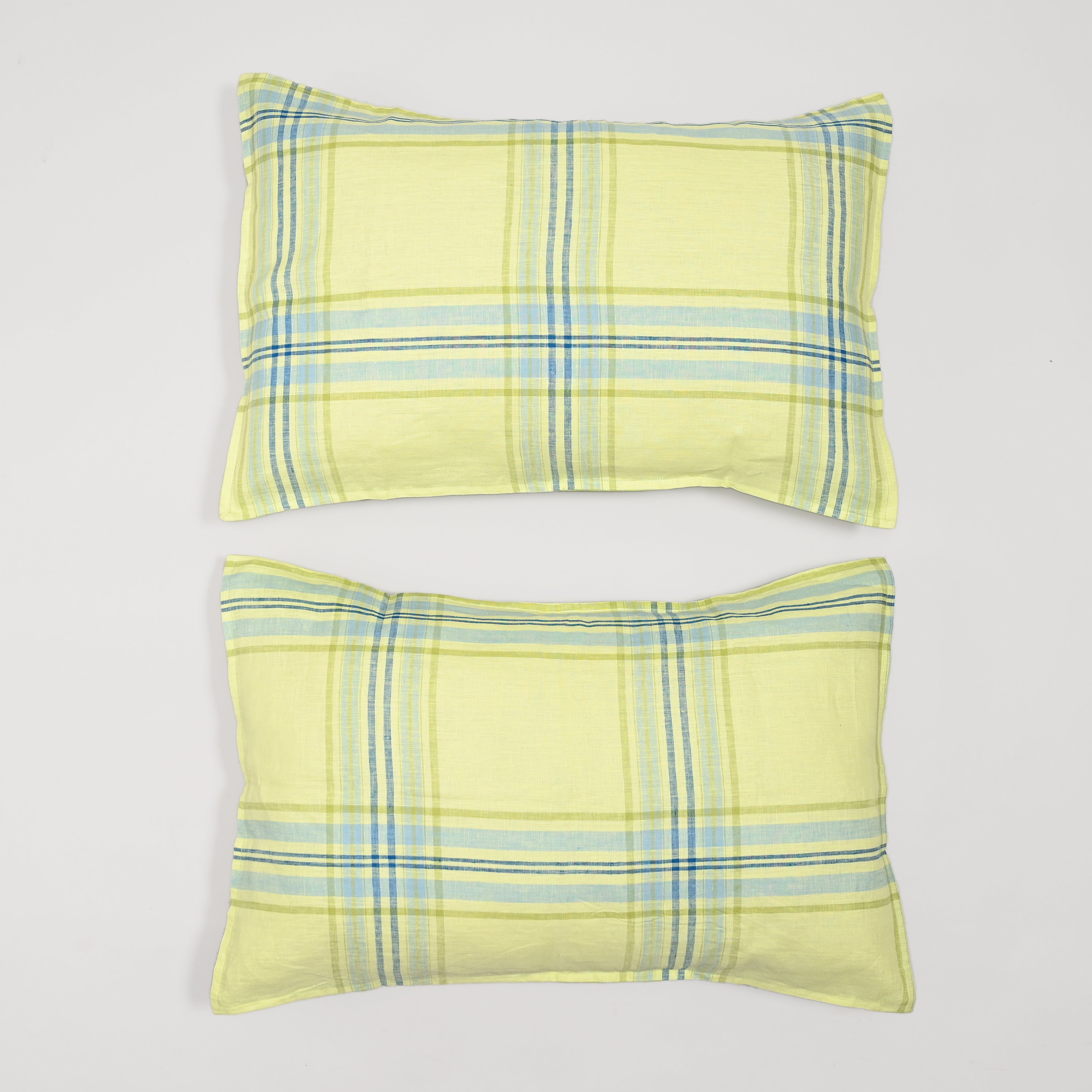 Linen Edge Lime Pillowcase, Set of 2