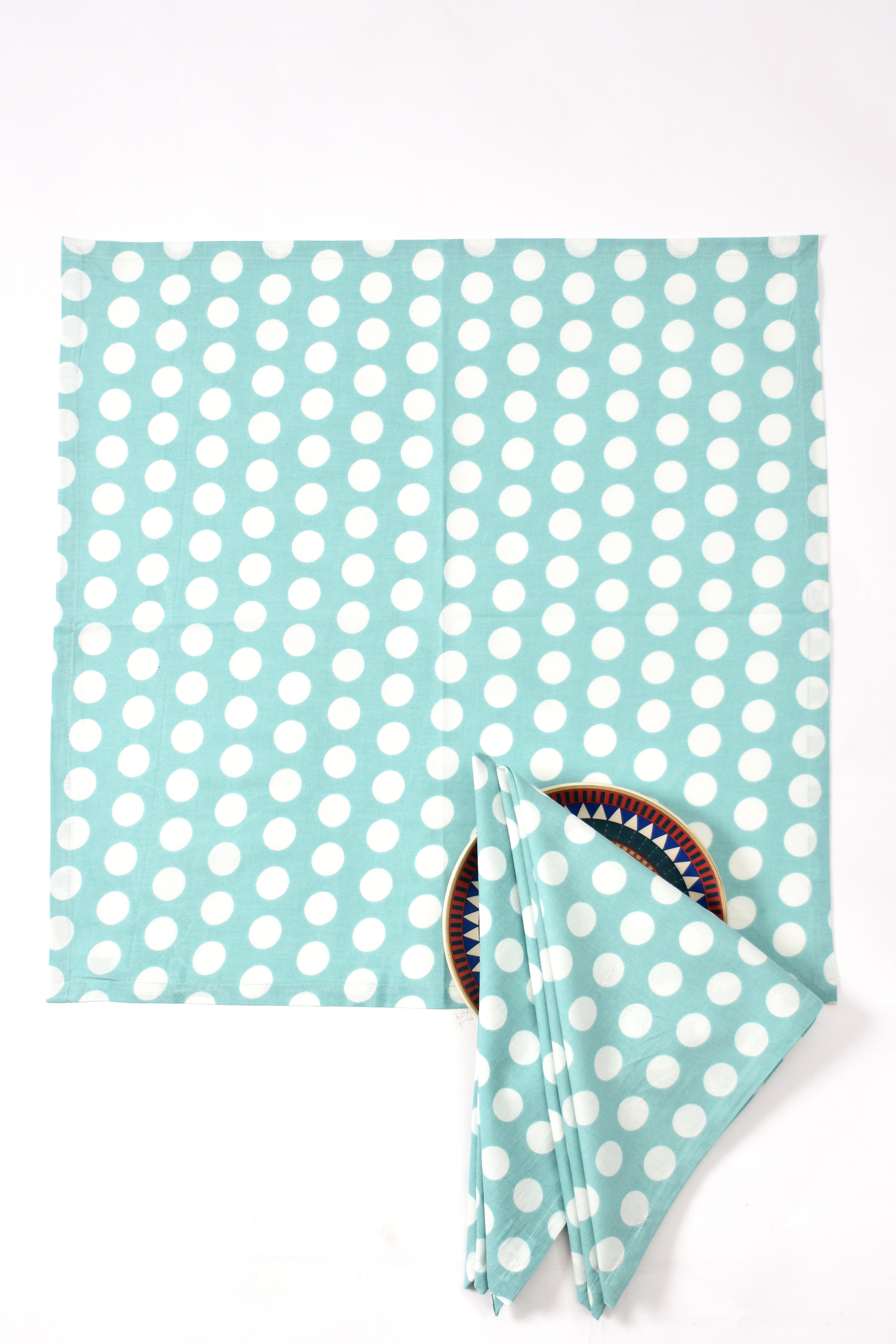 Polka Dott Napkin 6 Pc Set (Aqua)