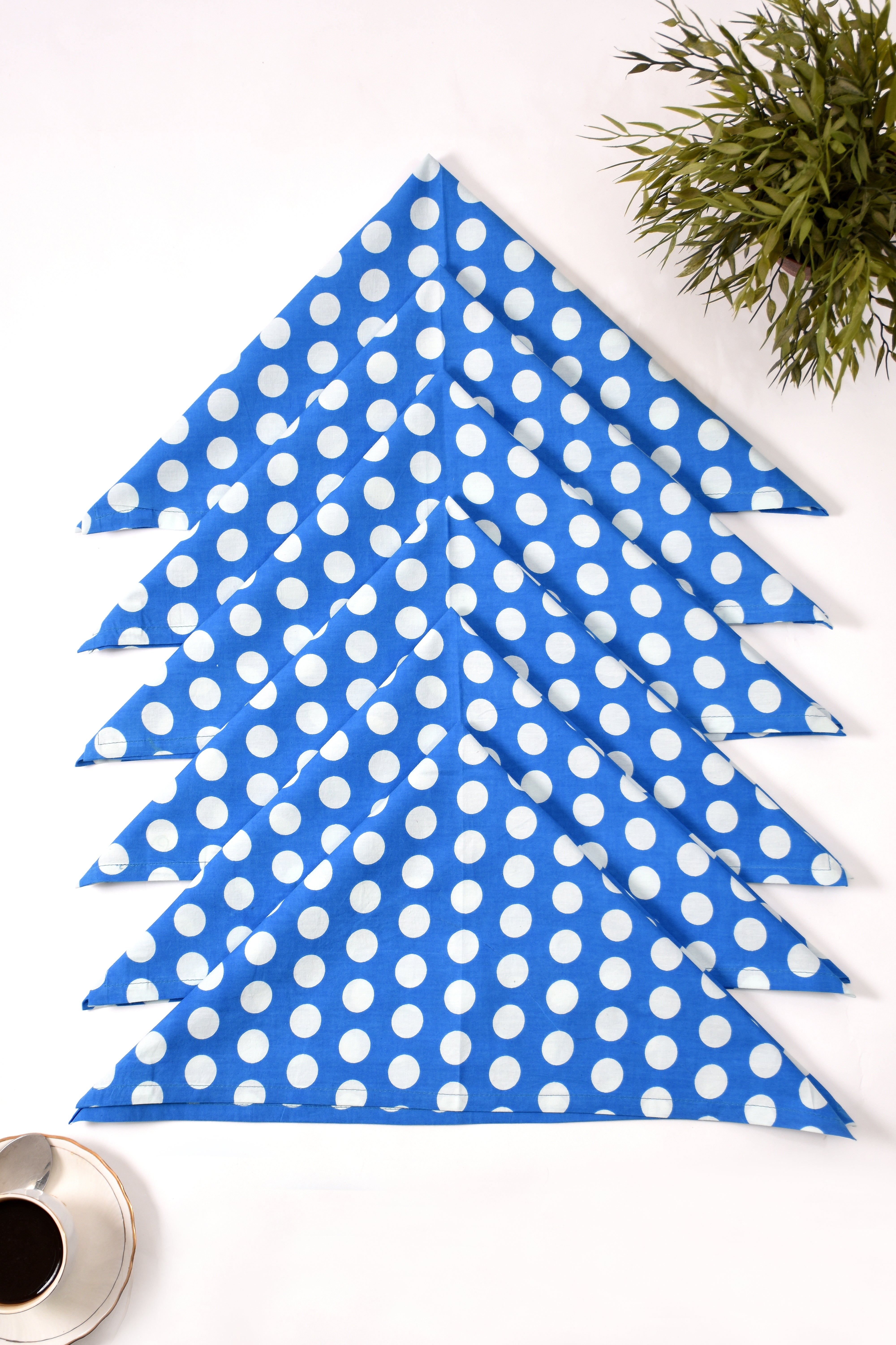 Polka Dott Napkin 6 Pc Set (Blue)