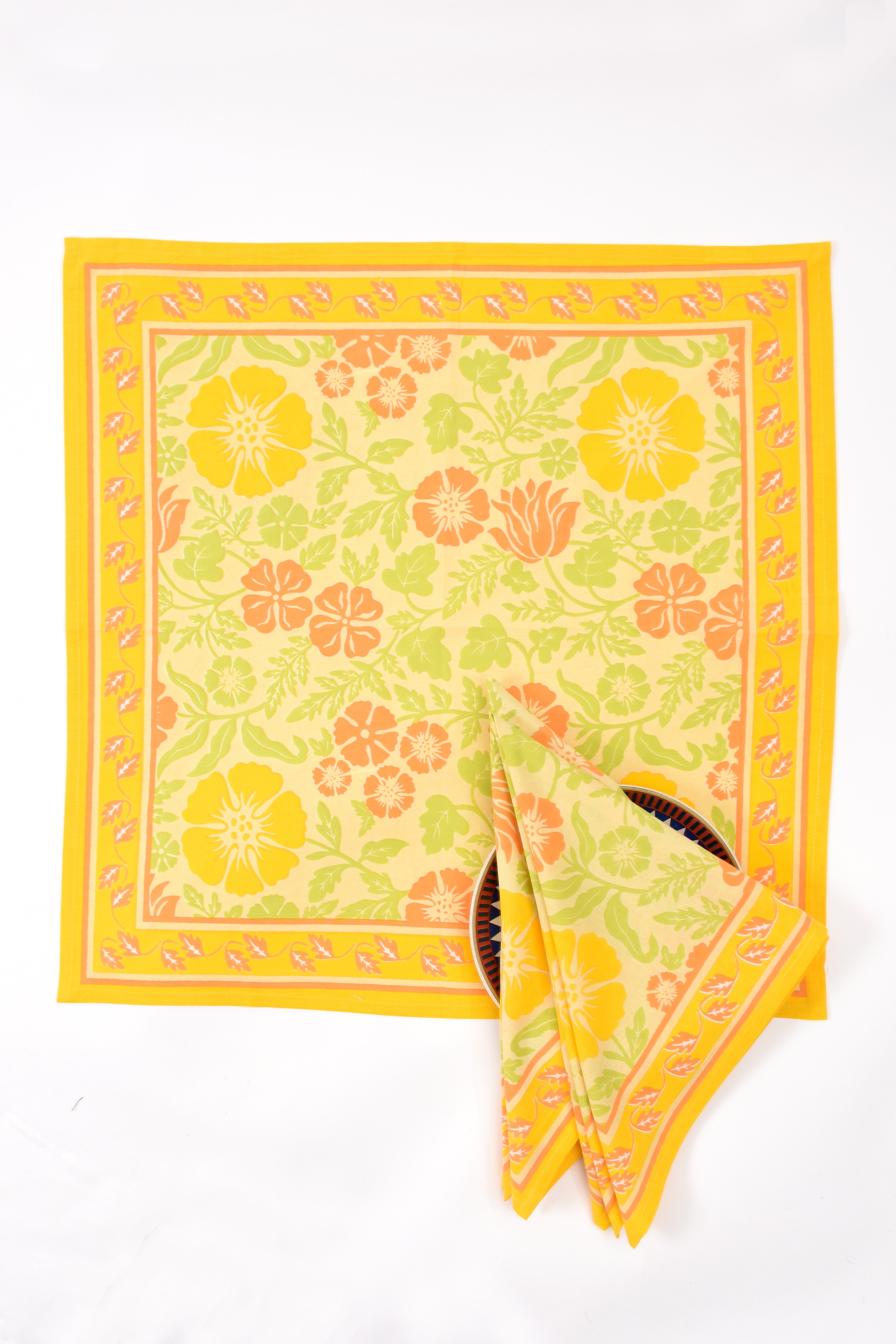 Linen Flower Napkin 6 Pc Set