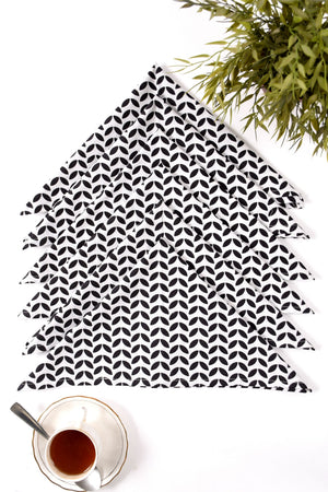 Geometric Leaves Napkin 6 Pc Set
