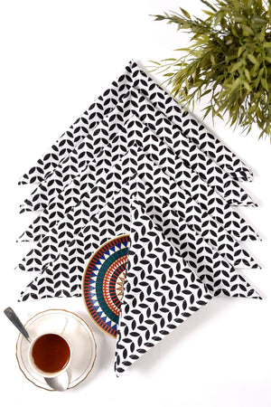 Geometric Leaves Napkin 6 Pc Set