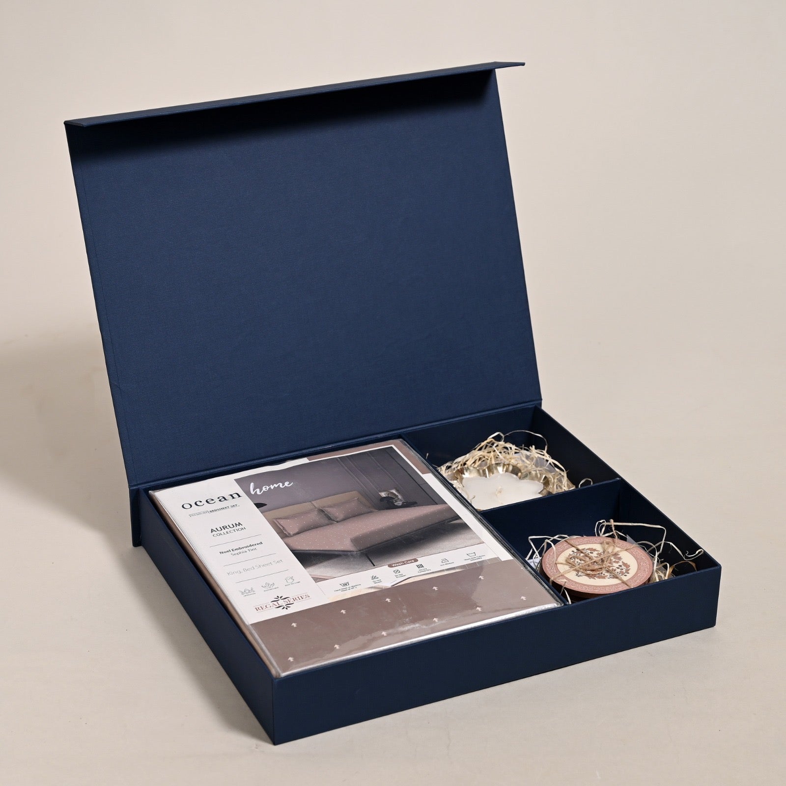 Aesthetic Bedding Box Set: Sheets, Scented Candle & Coaster | Perfect Gift